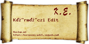 Körmöczi Edit névjegykártya